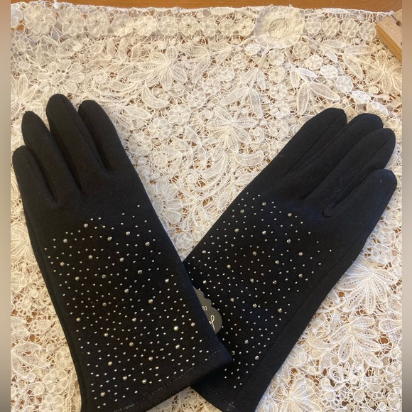 COPY - NWT EMBELLISHED Gloves Jack & Missy fleece lined texting gloves BLACK FA… - Picture 10 of 10